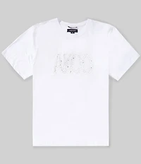 AKOO Pearl Gem Embellished Short Sleeve Tee
