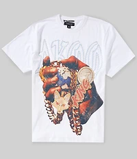 AKOO Short Sleeve Studded Standard Fit Tee