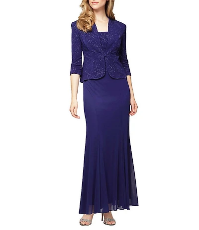 Alex Evenings Petite Size Embellished 2-Piece Jacket Dress