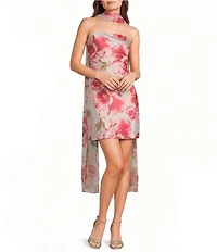 Allison & Kelly Floral Printed Strapless Scarf Dress