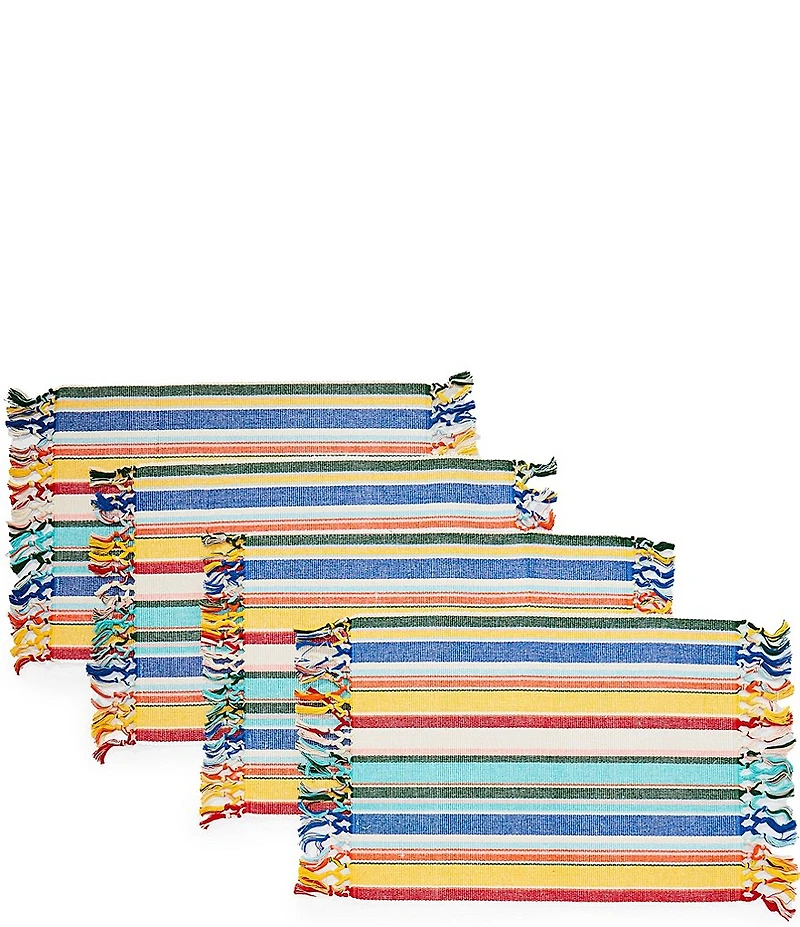 Fiesta Stripe Fringe Placemat, Set of 4