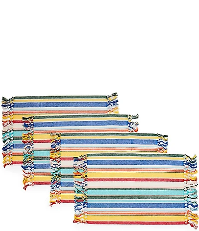 Fiesta Stripe Fringe Placemat, Set of 4