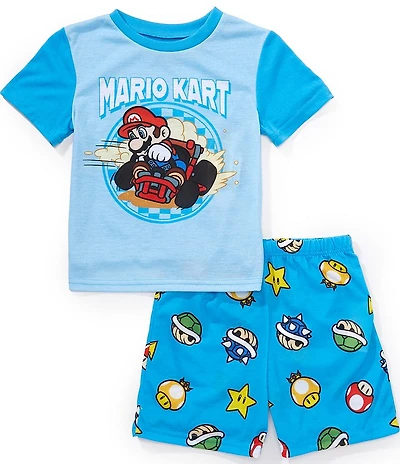 AME Nintendo Big Boys Short Sleeves Mario Kart Fun 2-Piece Pajama Set
