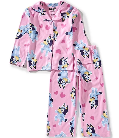 AME Bluey Playtime Girls Notch Collar Pajama Set