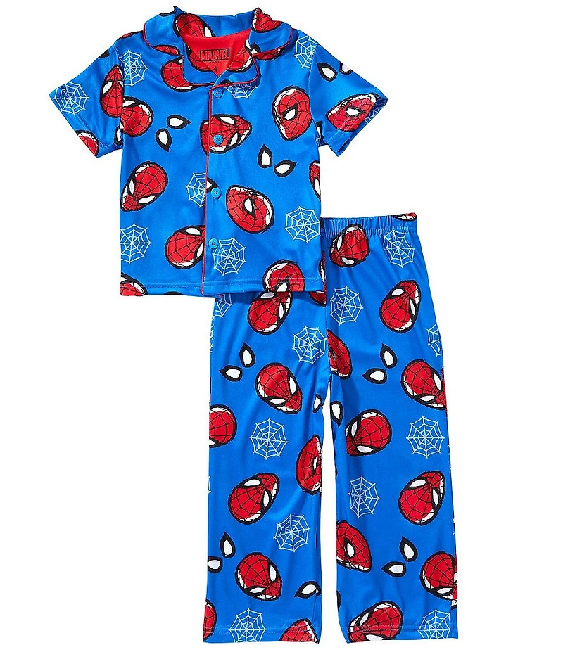 AME Boys Notch Collar Sketchy Spider Head Pajama 2-Piece Set