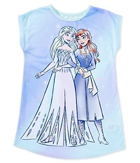 AME Frozen Little/Big Girls Short Sleeve Frozen 2 Never Divided Nightgown