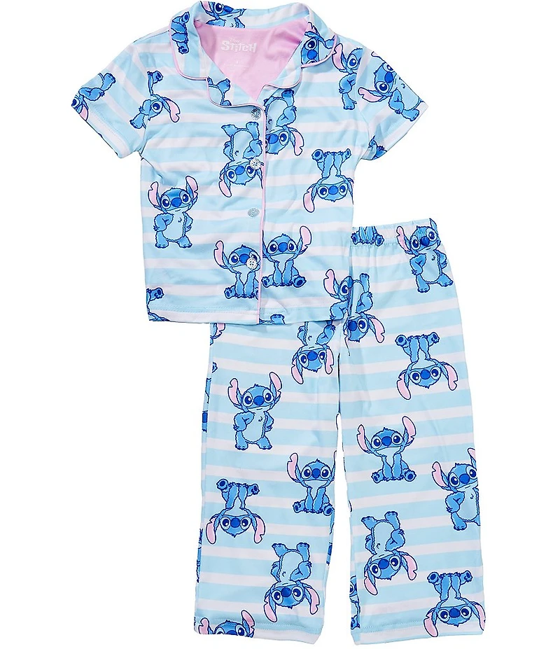 AME Girls Notch Collar Lilo & Stitch So Fluffy Pajama 2-Piece Set