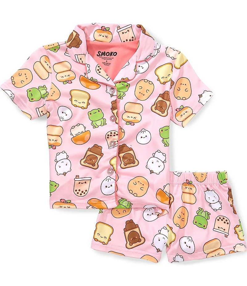 AME Girls Short-Sleeve Smoko Pajama Shirt & Matching Pajama Shorts Set