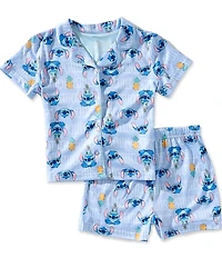 AME Lilo & Stitch Little Girls Stitch Time Shorts Pajama 2-Piece Set
