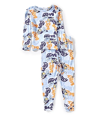 AME Little Boys Long Sleeve Allover Camo Bluey Print Top & Pajamas Set