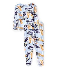 AME Little Boys Long Sleeve Allover Camo Bluey Print Top & Pajamas Set