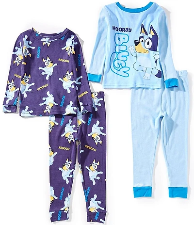 AME Little Boys Long Sleeve Hooray Bluey Top With Matching Pajama Pants 4-Piece Set