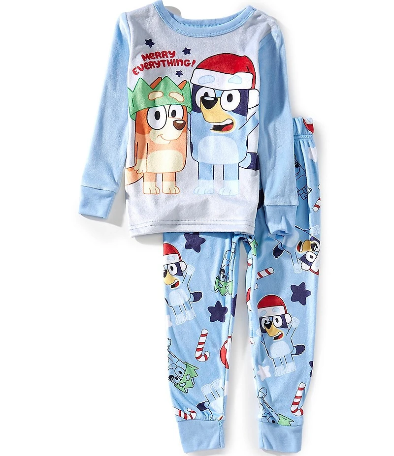 AME Little Boys Long Sleeve Oh Joy Bluey Holiday 2-Piece Pajama Set