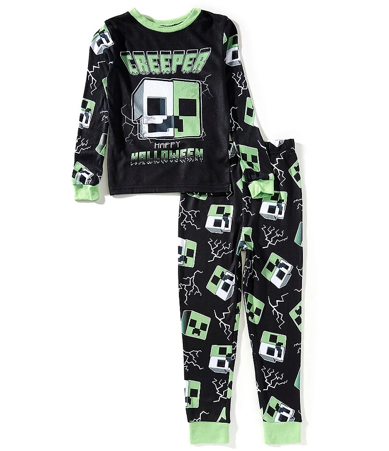 AME Little/Big Boys Long Sleeve Minecraft Halloween Top & Pajama Set