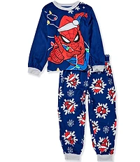 AME Boys Long Sleeve Spiderman Holiday 2-Piece Pajama Set