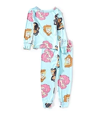 AME Little/Big Girls Long Sleeve Disney Princess Top & Matching Pajama 2-Piece Set