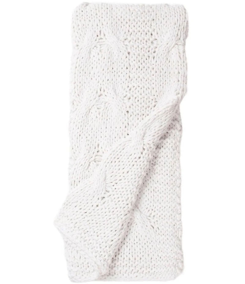 Amity Home Micah Cable Knitted Cotton Throw Blanket