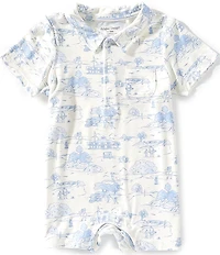 Angel Dear Baby Boys Short Sleeve Golf Toile Polo Collar Romper