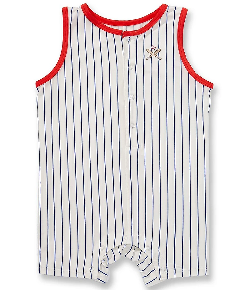 Angel Dear Baby Boys Sleeveless Baseball Stripe Jon Jon Shortall
