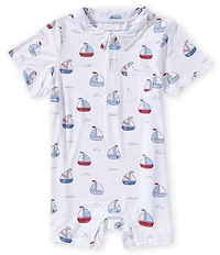 Angel Dear Baby Boys Bubbly Sailboats Romper