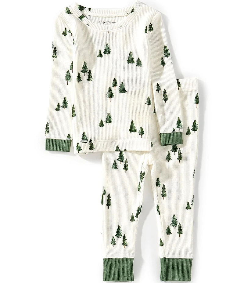 Angel Dear Baby Boys Long-Sleeve Tiny Forest Printed Pajama T-Shirt & Matching Pajama Pants Set