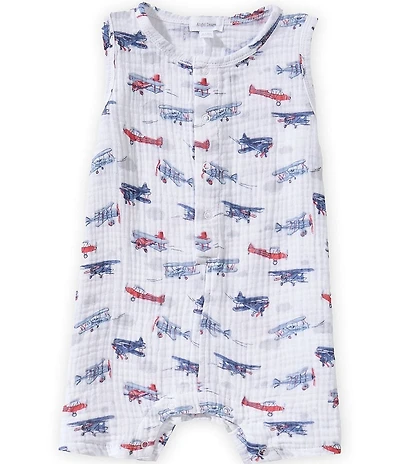 Angel Dear Baby Boys Sleeveless Shortie Vintage Planes Romper