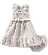 Angel Dear Baby Girls Ogee Floral Smocked Dress