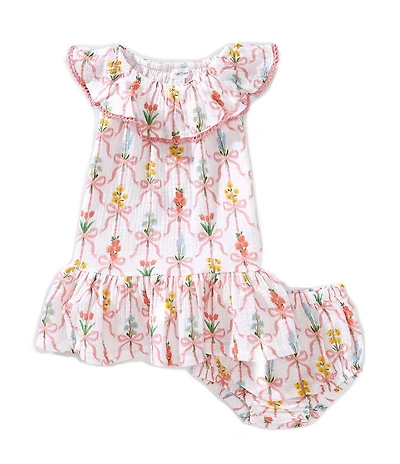 Angel Dear Baby Girls Ribbon Bouquets Dress