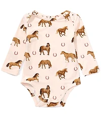 Angel Dear Baby Girls Bamboo Long Sleeve Horses Bodysuit
