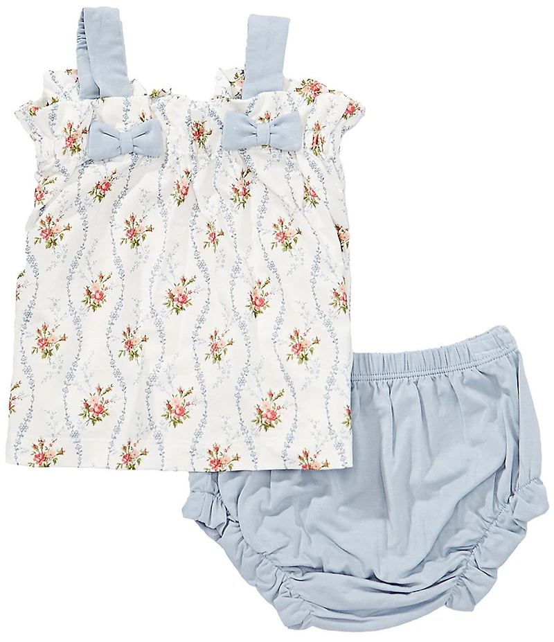 Angel Dear Baby Girls Bamboo Heirloom Rose Stripe Diaper Set