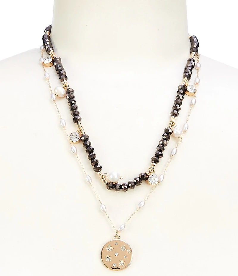 Anna & Ava Beaded and Charm Short Multi-Strand Necklace Set