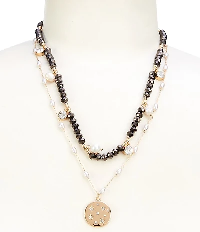 Anna & Ava Beaded and Charm Short Multi-Strand Necklace Set