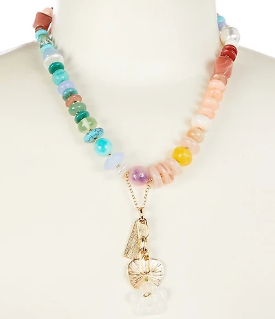 Anna & Ava Beaded Charm Dangle Resort Pendant Statement Necklace