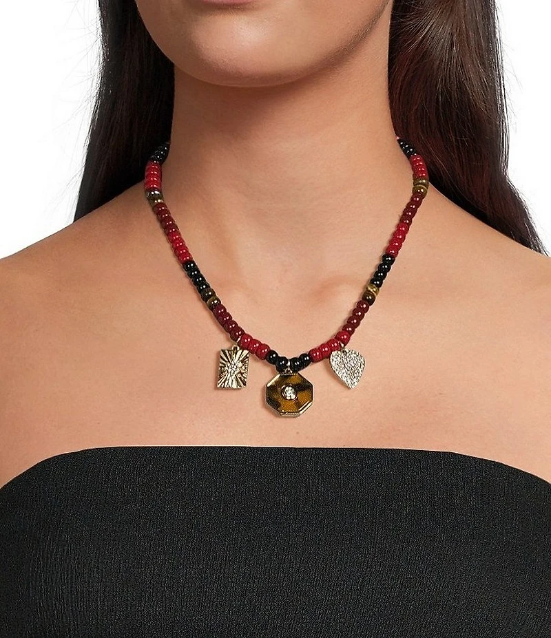 Anna & Ava Beaded Resin Charm Short Pendant Necklace