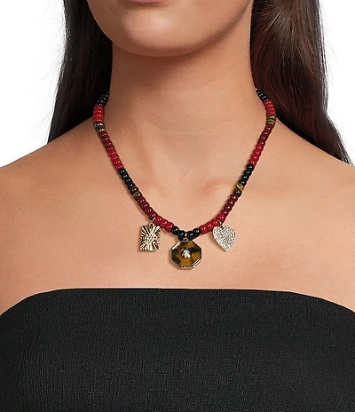 Anna & Ava Beaded Resin Charm Short Pendant Necklace