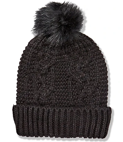 Anna & Ava Cable Knit Beanie with Lurex