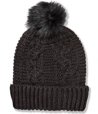 Anna & Ava Cable Knit Beanie with Lurex