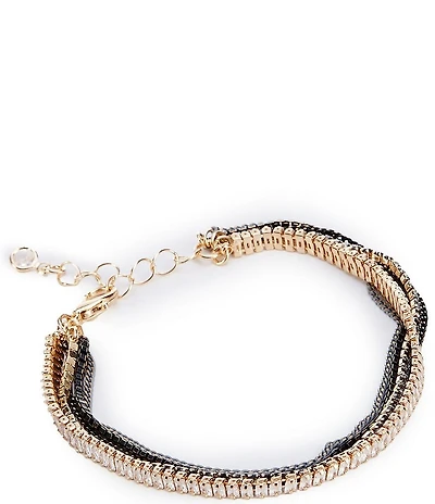 Anna & Ava Chain Cubic Zirconia Stone Multi-Strand Line Bracelet