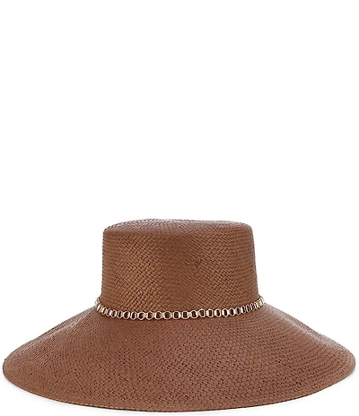 Anna & Ava Chain Detail Wide Brim Straw Sun Hat
