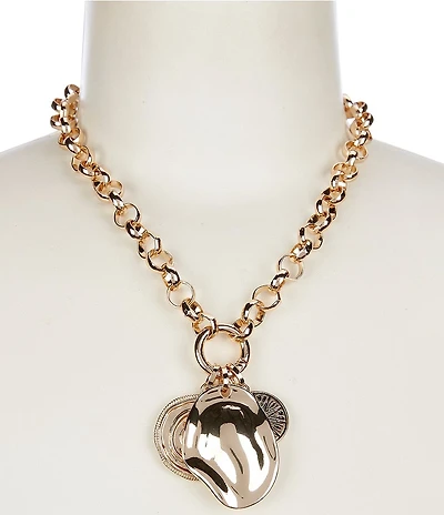 Anna & Ava Chain Short Pendant Necklace with Coin Pendants