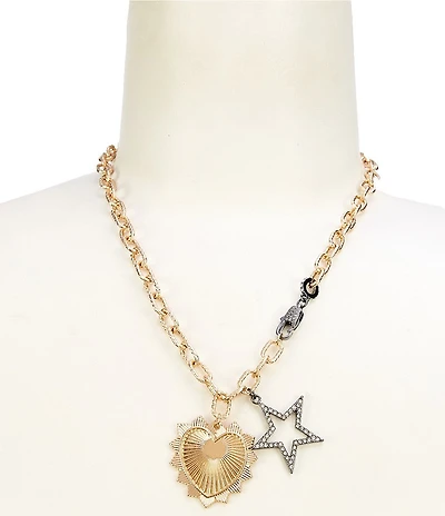 Anna & Ava Chain Short Pendant Necklace with Star and Disc Charm