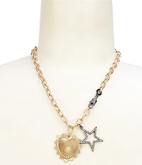 Anna & Ava Chain Short Pendant Necklace with Star and Disc Charm