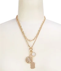 Anna & Ava Charm Cluster Drop Long Multi Strand Necklace