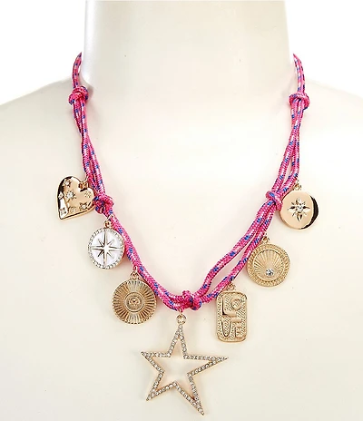 Anna & Ava Cord Charm Statement Necklace
