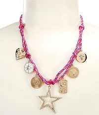 Anna & Ava Cord Charm Statement Necklace