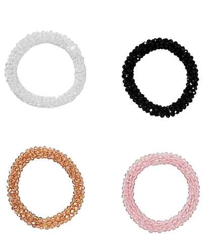 Anna & Ava Crystal Bead Hair Tie, 4 Pack