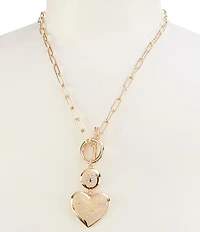 Anna & Ava Crystal Stone Heart & Bar Short Y Necklace