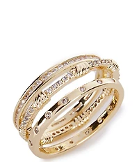 Anna & Ava Cubic Zirconia Stones Waterproof Stacked Ring Set