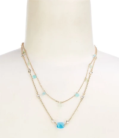 Anna & Ava Delicate Layered Cubic Zirconia Stones Short Multi Strand Necklace