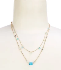 Anna & Ava Delicate Layered Cubic Zirconia Stones Short Multi Strand Necklace